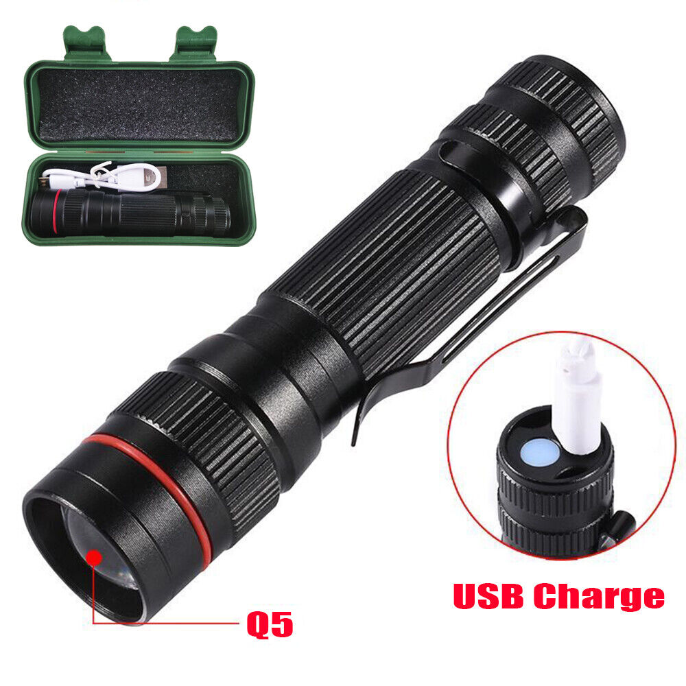 2x Mini Tactical Flashlight Small LED Torch 3 Mode Super Bright Light Clip Lamp V201-W11598118