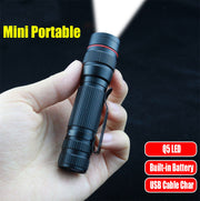2x Mini Tactical Flashlight Small LED Torch 3 Mode Super Bright Light Clip Lamp V201-W11598118
