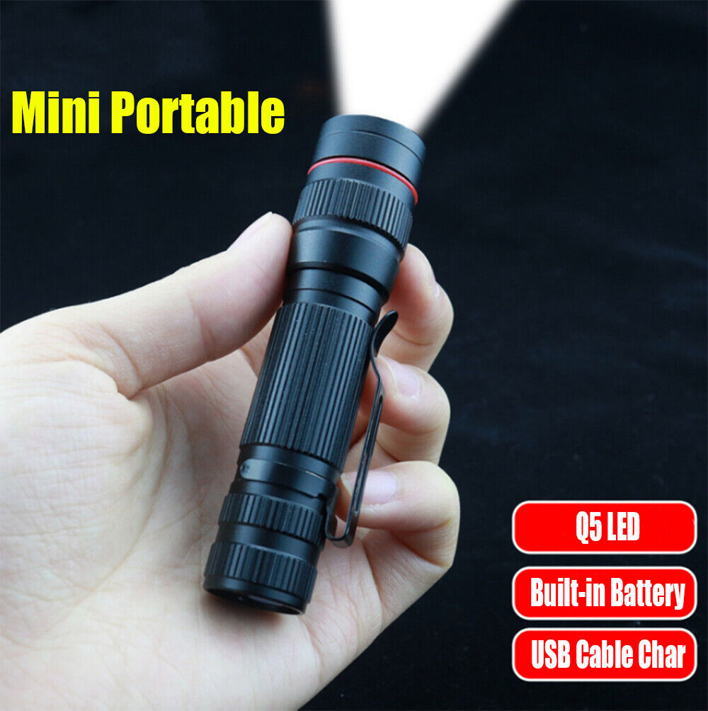 2x Mini Tactical Flashlight Small LED Torch 3 Mode Super Bright Light Clip Lamp V201-W11598118