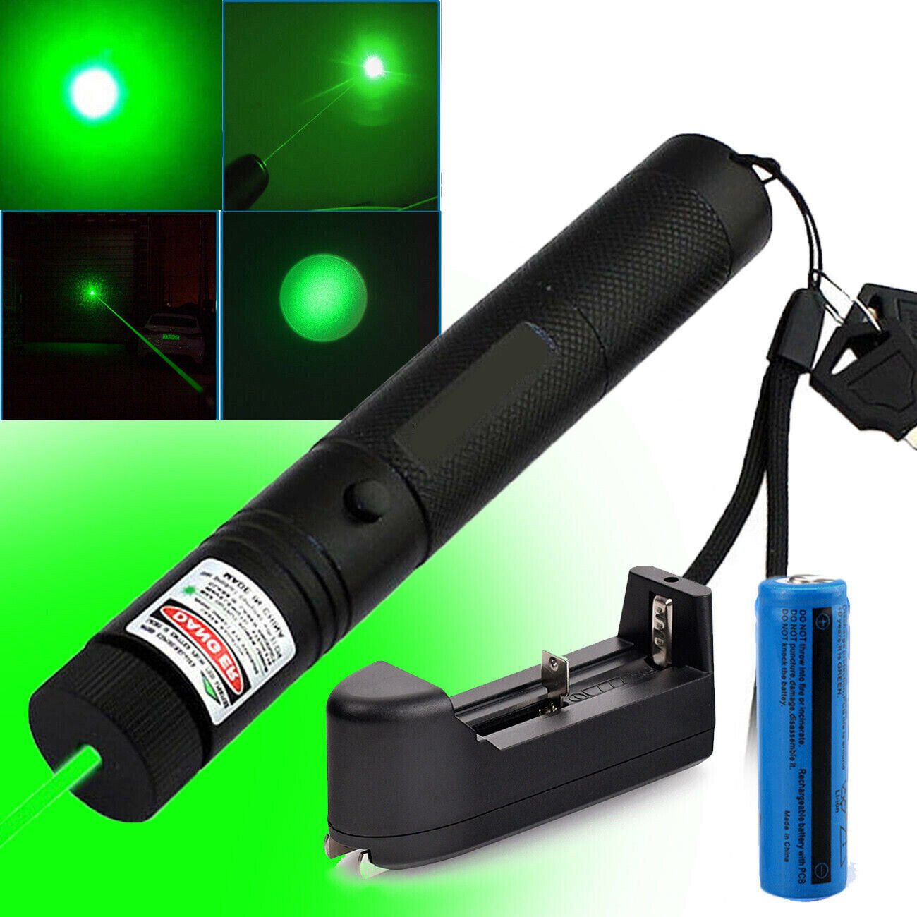 990Miles Rechargeable Green Laser Pointer Pen Light Astronomy Visible Beam Lazer V201-W11598171