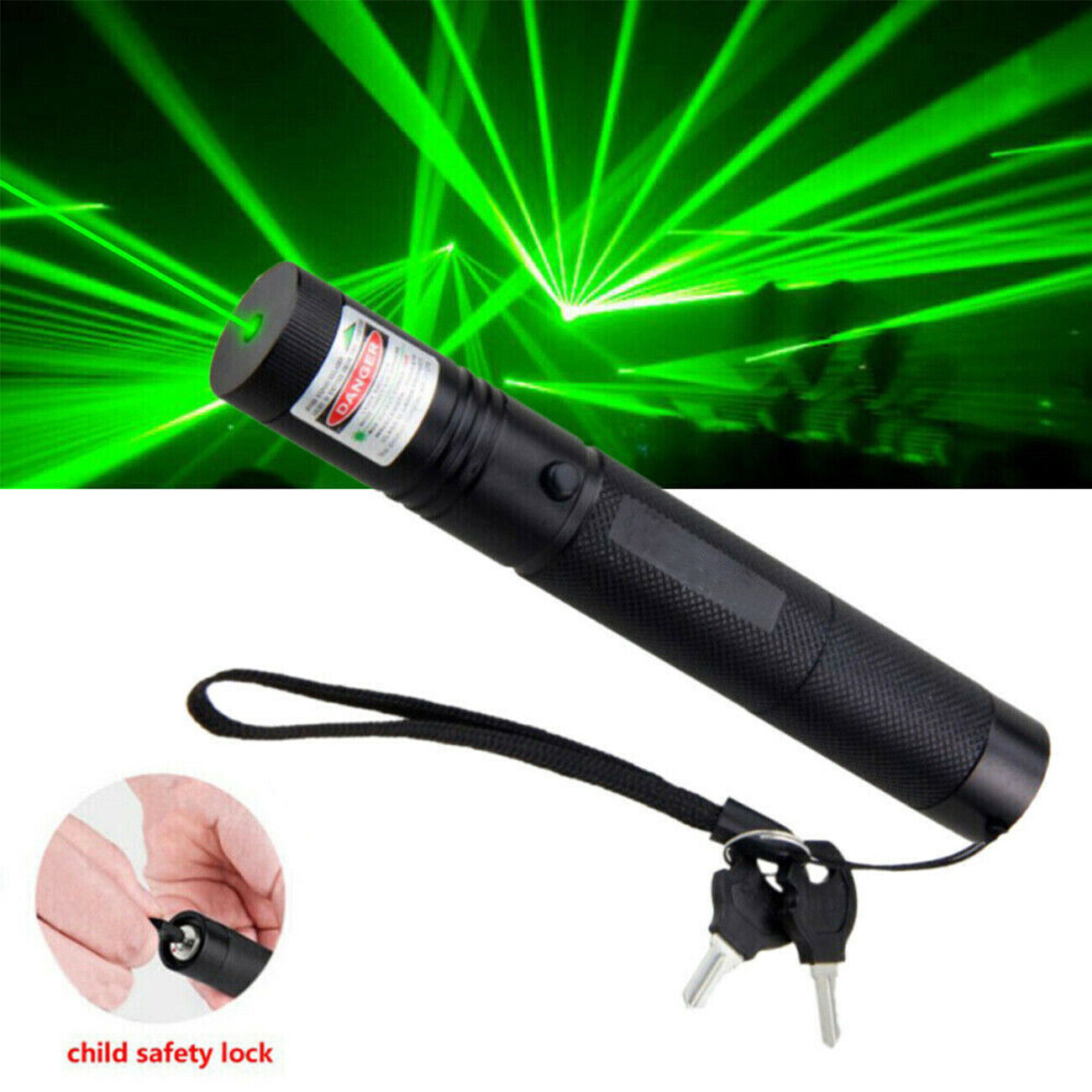 990Miles Rechargeable Green Laser Pointer Pen Light Astronomy Visible Beam Lazer V201-W11598171