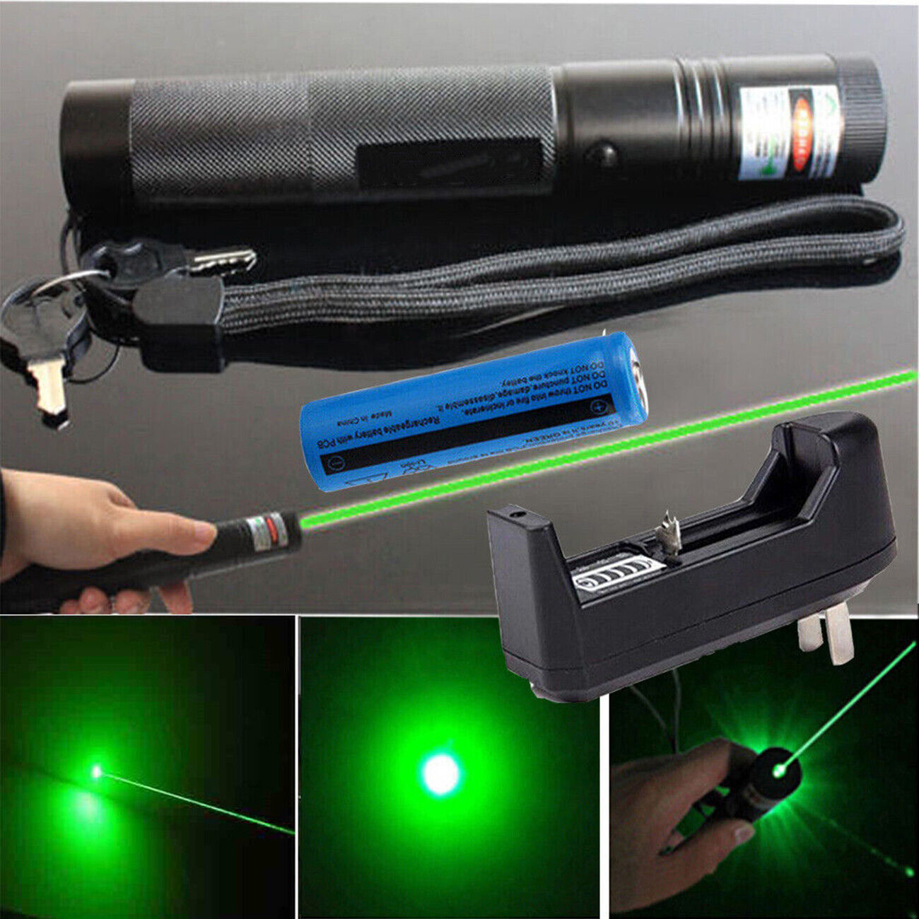 990Miles Rechargeable Green Laser Pointer Pen Light Astronomy Visible Beam Lazer V201-W11598171
