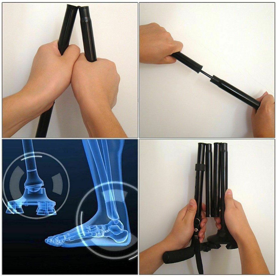 Walking Stick Cane Folding Handle Adjustable fixed LED Light Aid Holder Lighting V201-W11598221
