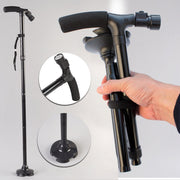 Walking Stick Cane Folding Handle Adjustable fixed LED Light Aid Holder Lighting V201-W11598221