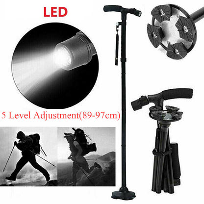 Walking Stick Cane Folding Handle Adjustable fixed LED Light Aid Holder Lighting V201-W11598221