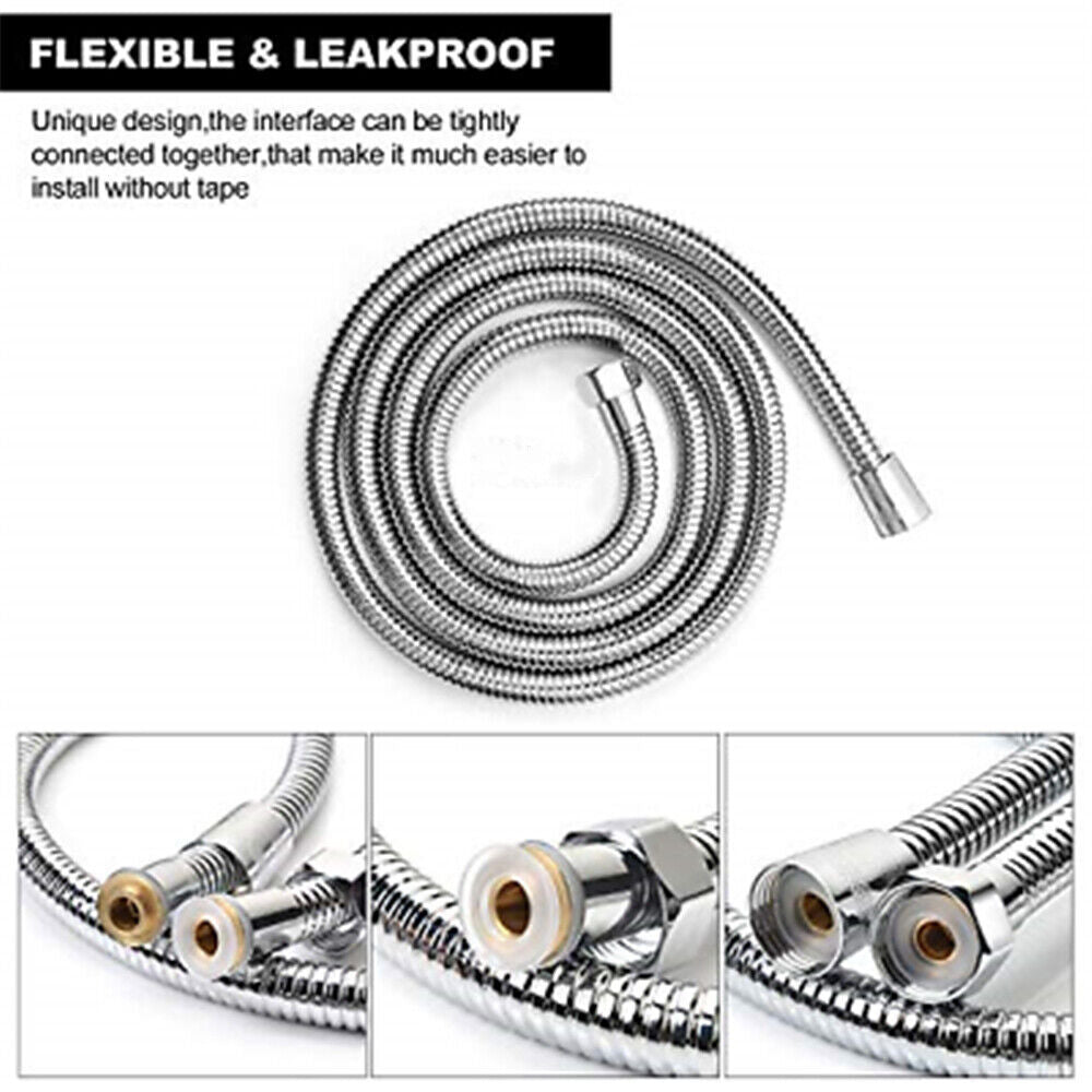 5 FT Handheld Shower Head Hose 1.5m Bathroom Stainless Steel Shower Water Tube V201-W11598241