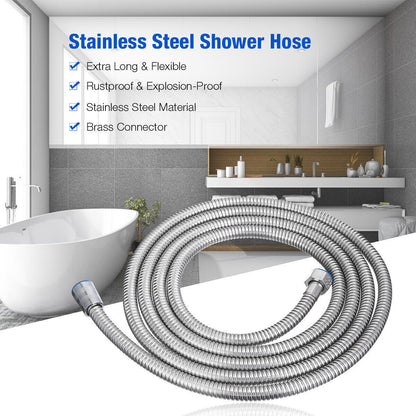 5 FT Handheld Shower Head Hose 1.5m Bathroom Stainless Steel Shower Water Tube V201-W11598241