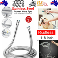 3m Shower Head Hose Stainless Steel Bathroom Flexible Tube Replacement Pipe AU V201-W11598243