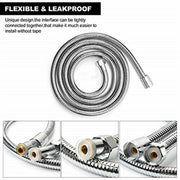 3m Shower Head Hose Stainless Steel Bathroom Flexible Tube Replacement Pipe AU V201-W11598243