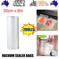 2ROLLS 20CM Vacuum Sealer Bags Rolls Vaccum Food Saver Storage Seal 6M V201-W11820285