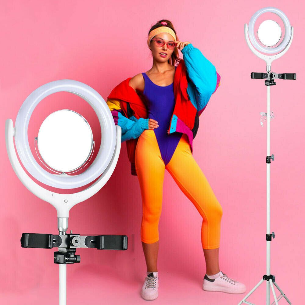120cm 10"LED Ring Light Dimmable Lighting Kit Phone+Selfie Tripod Makeup Live Lamp V201-W11877745