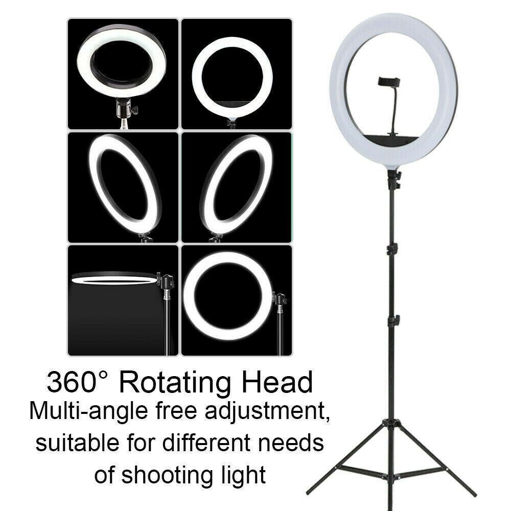 120cm 10"LED Ring Light Dimmable Lighting Kit Phone+Selfie Tripod Makeup Live Lamp V201-W11877745