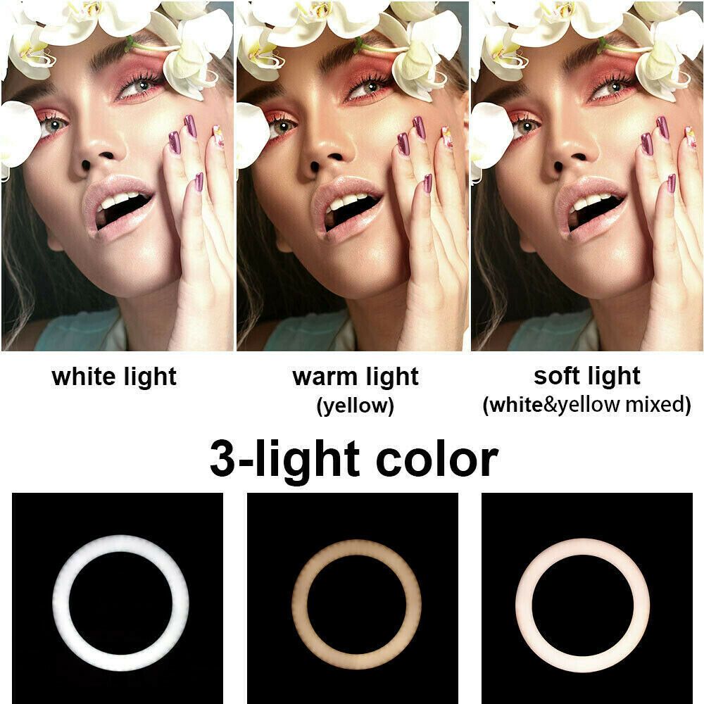 120cm 10"LED Ring Light Dimmable Lighting Kit Phone+Selfie Tripod Makeup Live Lamp V201-W11877745