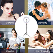 120cm 10"LED Ring Light Dimmable Lighting Kit Phone+Selfie Tripod Makeup Live Lamp V201-W11877745