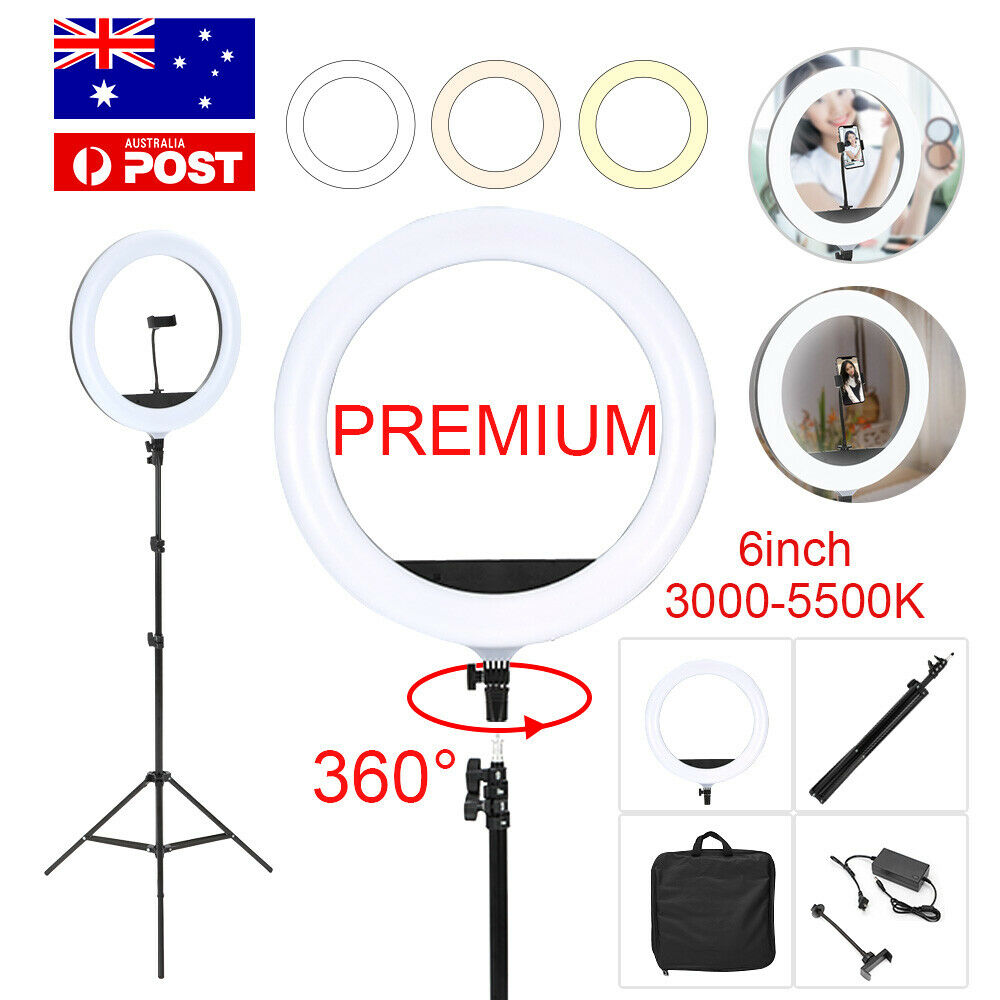 8"LED Ring Light Dimmable Lighting Kit Phone+Selfie 40cm Tripod Makeup Live Lamp V201-W11877752