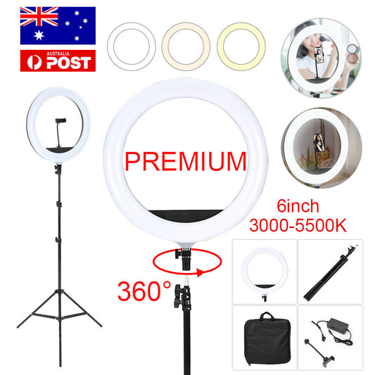 8"LED Ring Light Dimmable Lighting Kit Phone+Selfie 40cm Tripod Makeup Live Lamp V201-W11877752