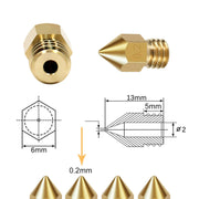 3D Printer 0.4mm Nozzle Throat & 0.4mm Extruder Brass Nozzle Printer Head Set V201-W11877755