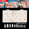 500Pcs Fake French Nail Tips White Clear Stiletto False Gel Pointy Art Acrylic V201-W11877773