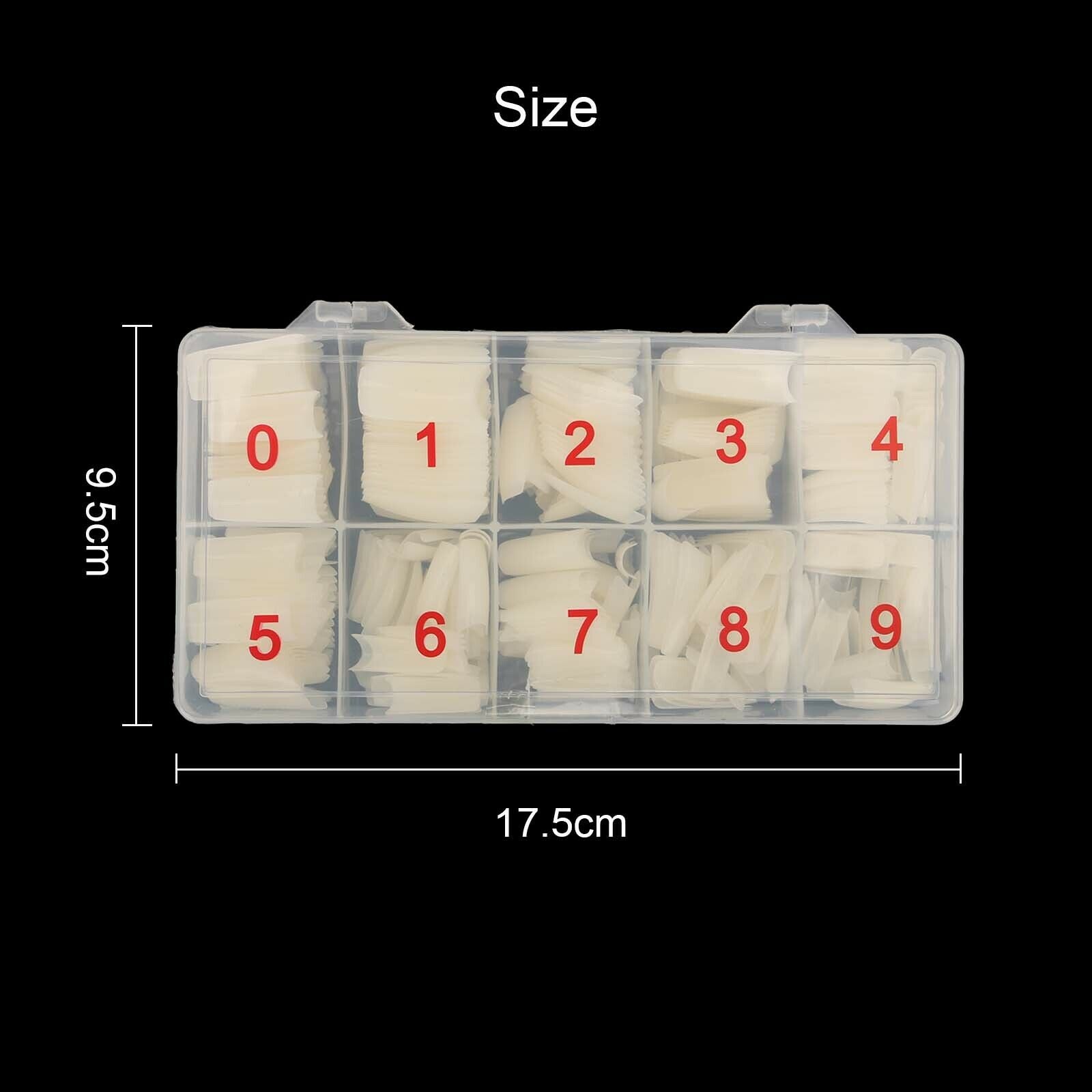 500Pcs Fake French Nail Tips White Clear Stiletto False Gel Pointy Art Acrylic V201-W11877773