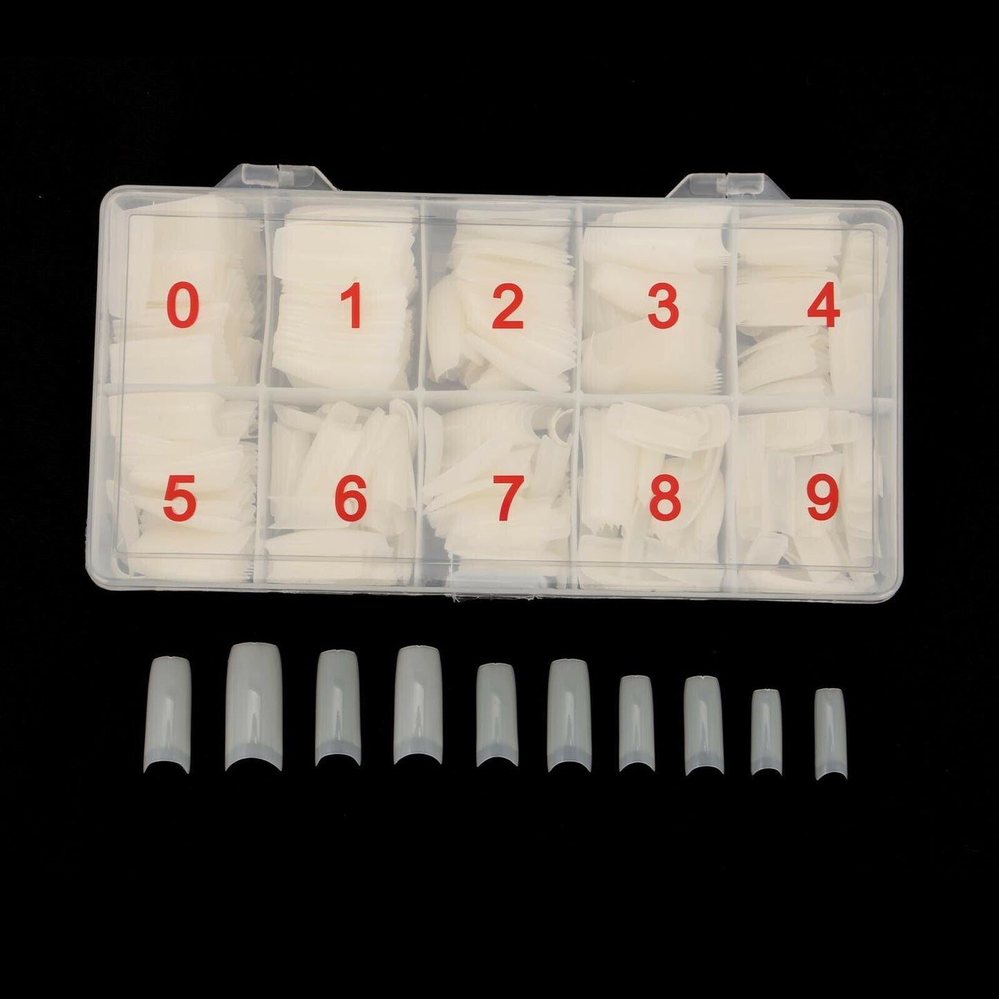 500Pcs Fake French Nail Tips White Clear Stiletto False Gel Pointy Art Acrylic V201-W11877773
