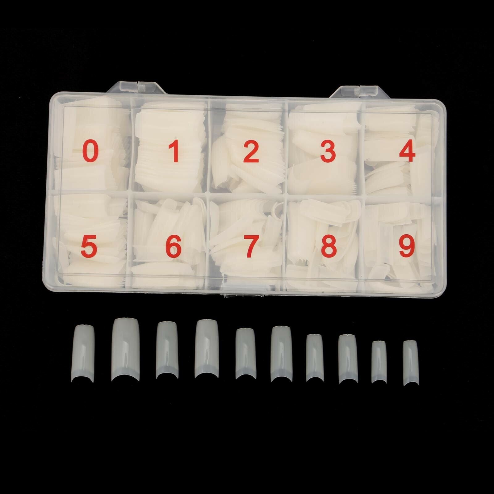 500Pcs Fake French Nail Tips White Clear Stiletto False Gel Pointy Art Acrylic V201-W11877773