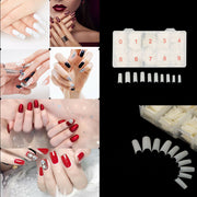 500Pcs Fake French Nail Tips White Clear Stiletto False Gel Pointy Art Acrylic V201-W11877773