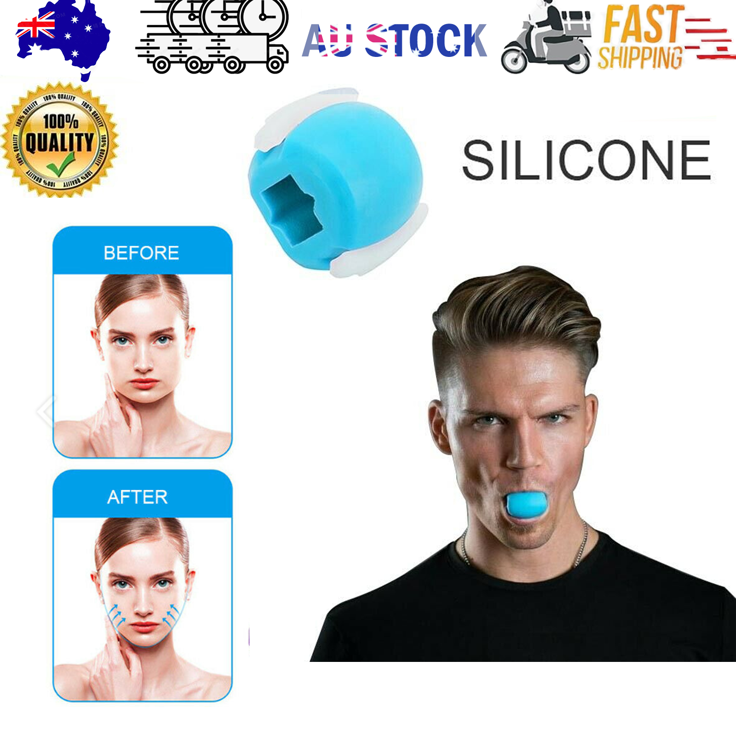 Facial exerciser exercise ballneck toner3-stage mandibular exerciser jaw trainer Blue V201-W11877793