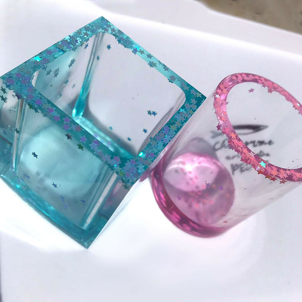 Silicone Mold Resin Epoxy Crystal Crafts Making Brush Pot Pen Holder Mould DIY V201-W11877806