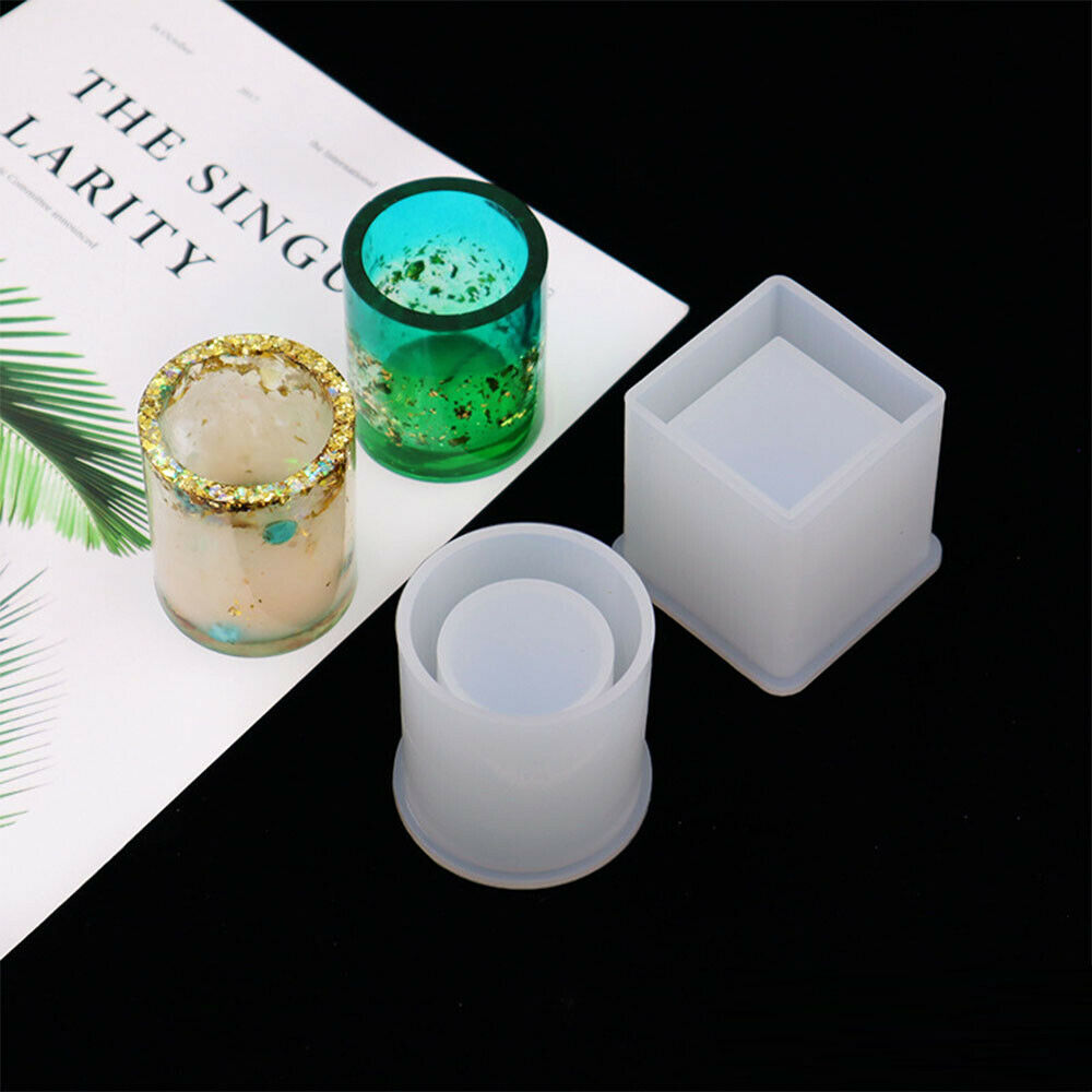 Silicone Mold Resin Epoxy Crystal Crafts Making Brush Pot Pen Holder Mould DIY V201-W11877806