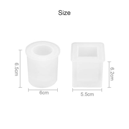 Silicone Mold Resin Epoxy Crystal Crafts Making Brush Pot Pen Holder Mould DIY V201-W11877806