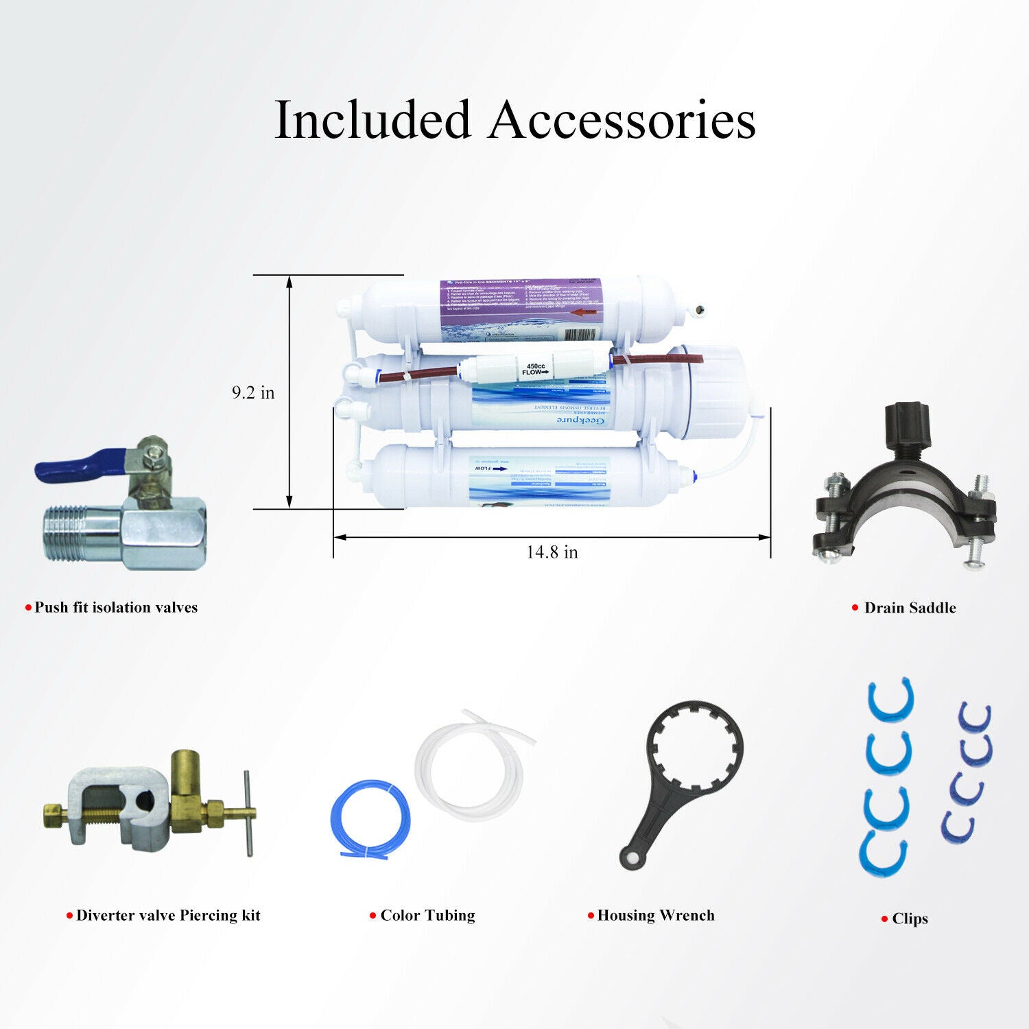 3 Stage Portable Aquarium Countertop Reverse Osmosis Water Filter System 100GPD V201-W11947083