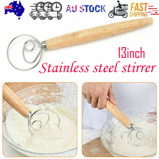 13 INCHES BAKING DOUGH STAINLESS STEEL LARGE WIRE WHISK MIXER BREAD COOKING TOOL V201-W12063003