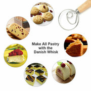 13 INCHES BAKING DOUGH STAINLESS STEEL LARGE WIRE WHISK MIXER BREAD COOKING TOOL V201-W12063003