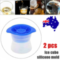 2pcs blue Silicone Ice Ball Mold Sphere Cube Maker Mould Jelly Whiskey Cocktail V201-W12063024