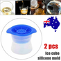 2pcs blue Silicone Ice Ball Mold Sphere Cube Maker Mould Jelly Whiskey Cocktail V201-W12063024