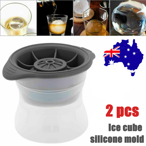 2pcs grey Silicone Ice Ball Mold Sphere Cube Maker Mould Jelly Whiskey Cocktail V201-W12063025