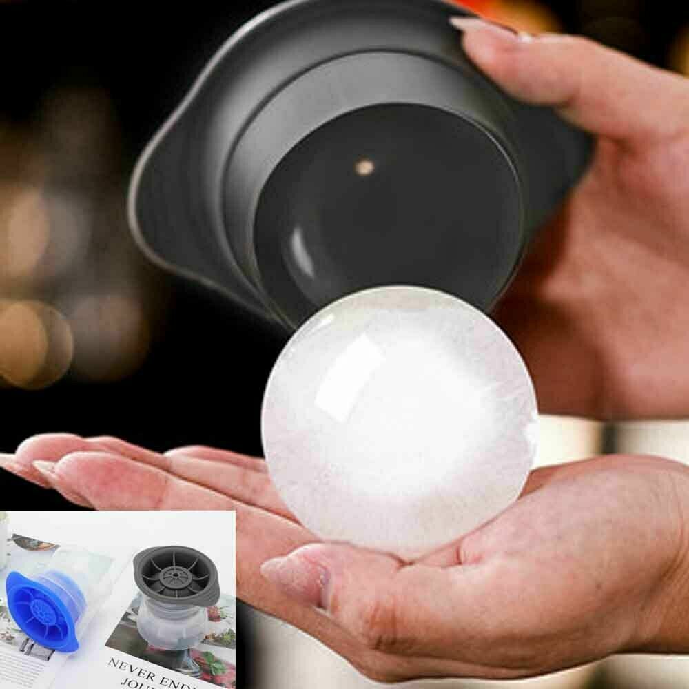 2pcs grey Silicone Ice Ball Mold Sphere Cube Maker Mould Jelly Whiskey Cocktail V201-W12063025