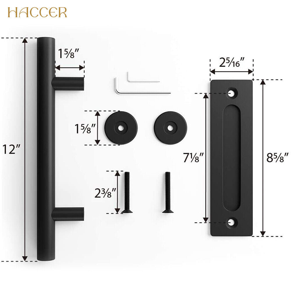 12" Barn Door Handle Sliding Flush Pull Wood Door Gate Hardware Stainless Steel V201-W12080530