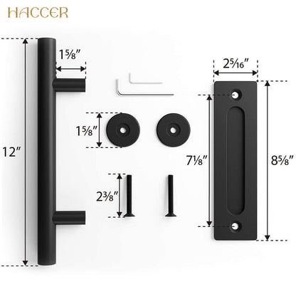 12" Barn Door Handle Sliding Flush Pull Wood Door Gate Hardware Stainless Steel V201-W12080530