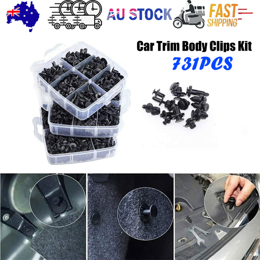 731pcs Car Trim Body Clips Kit Rivet Retainer Auto Panel Bumper Plastic Fastener V201-W12108837
