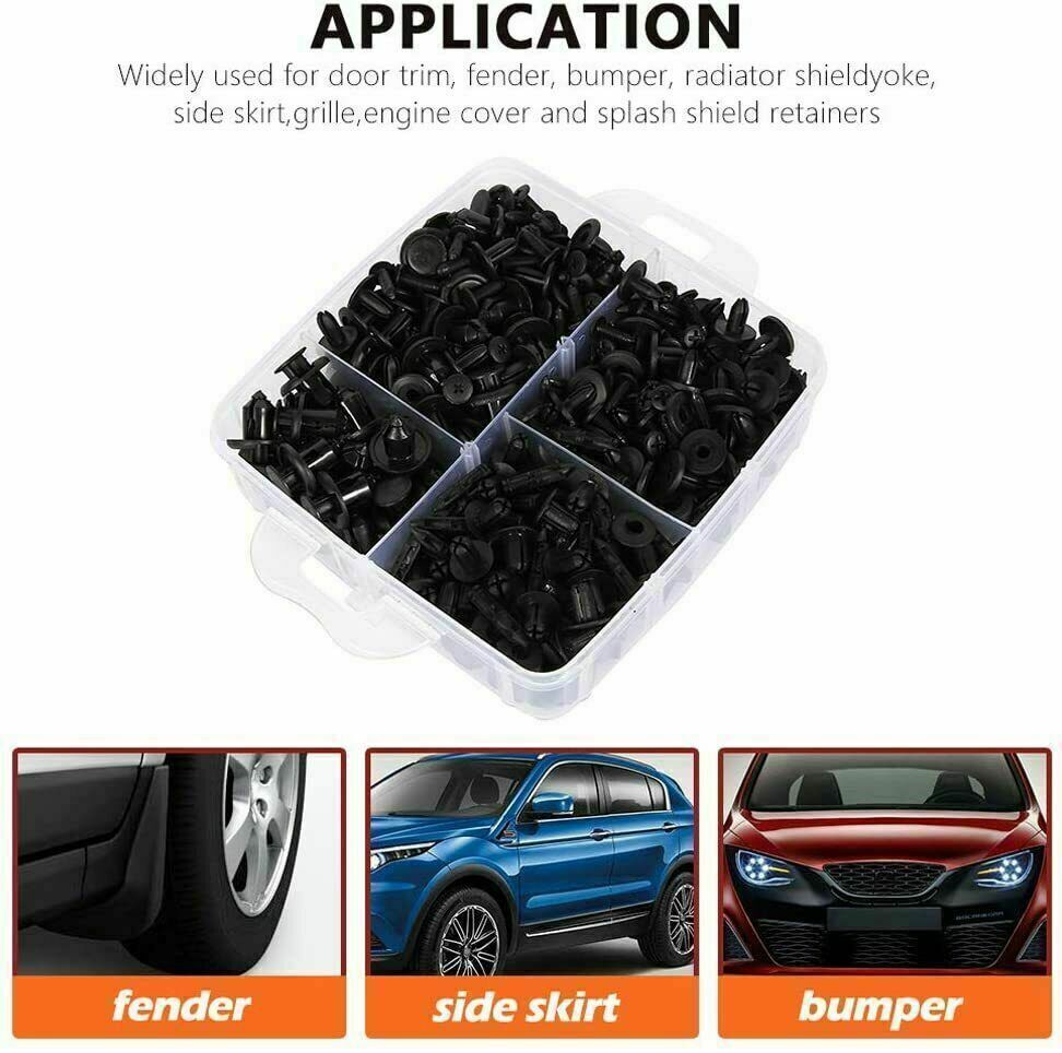 731pcs Car Trim Body Clips Kit Rivet Retainer Auto Panel Bumper Plastic Fastener V201-W12108837