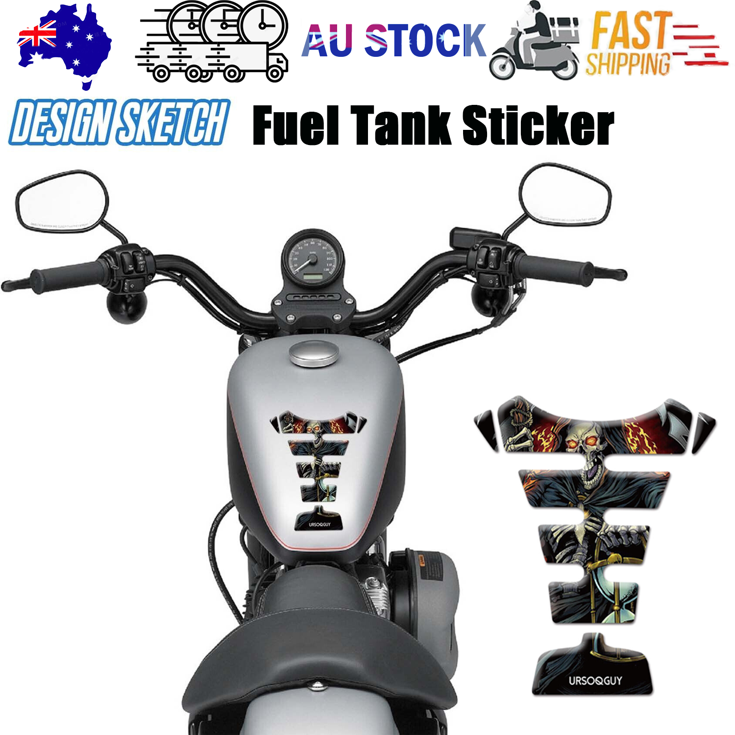 Tank Pad Fuel Tank Sticker Guard Motorcycle Decoration Fit For Kawasaki Z400 V201-W12360121