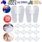 20Pairs Unisex White Disposable Slipper SPA Non-Slip Slippers Hotel Household V201-W12419465