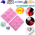 2PCS DIY 3D Fondant Mold Silicone Heart Shape Candy Cake Chocolate Mould Sugar Craft V201-W12420716