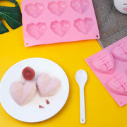 2PCS DIY 3D Fondant Mold Silicone Heart Shape Candy Cake Chocolate Mould Sugar Craft V201-W12420716