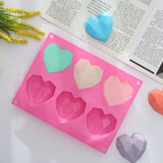 2PCS DIY 3D Fondant Mold Silicone Heart Shape Candy Cake Chocolate Mould Sugar Craft V201-W12420716