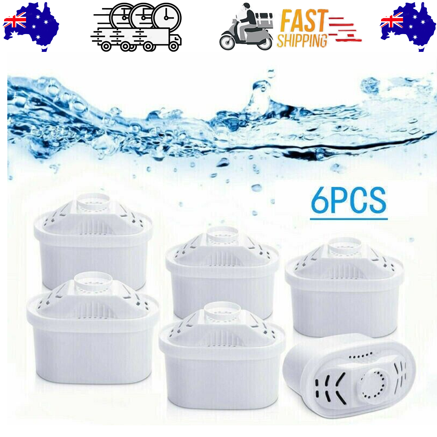 6 Pack BRITA Maxtra Plus Water Filter Jug Replacement Cartridges Refills AU V201-W12466440