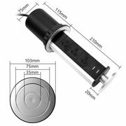 Pop Up Power Point 3 Socket Plug + 2 USB Table Home Kitchen Desk Outlet V201-W12466449