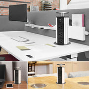 Pop Up Power Point 3 Socket Plug + 2 USB Table Home Kitchen Desk Outlet V201-W12466449