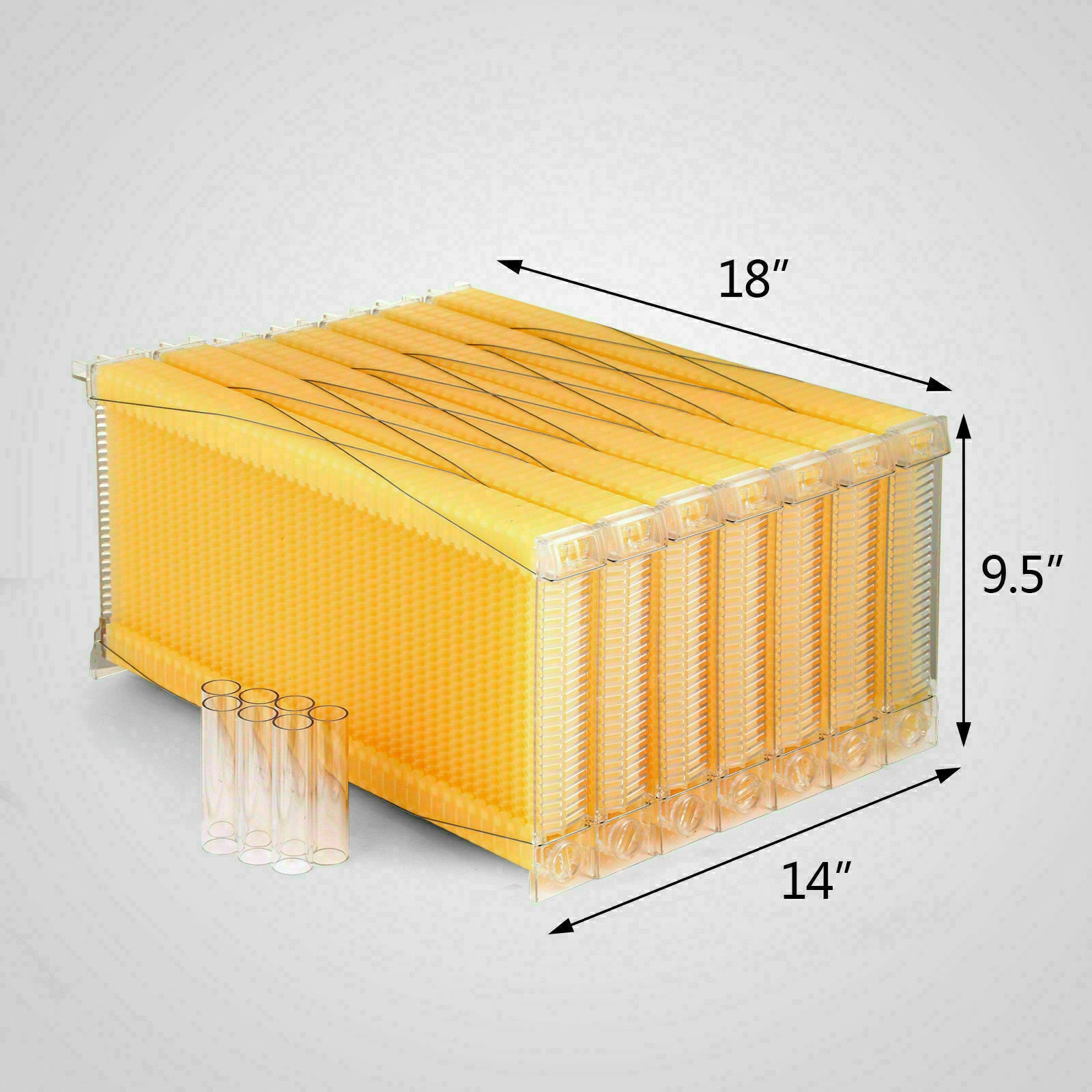 Neweast 7Pcs Flow Bee Comb Hive Frames For Wooden Beekeeping Beehive House V201-W12466559
